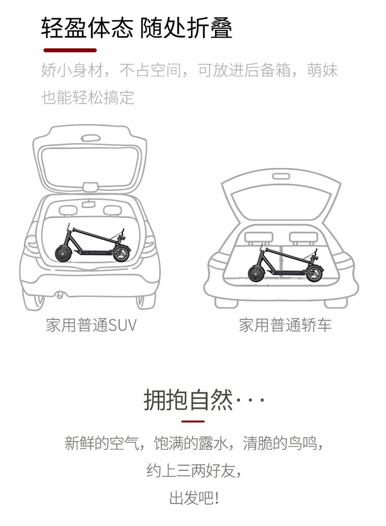 M1 凯发平台电动滑板车电动代驾迷你折叠两轮超轻代步车